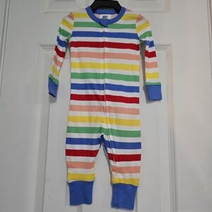 Land's End Infant Sleeper 3-6mo Blue Red Yellow Green White RAINBOW NWOT